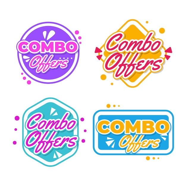 Vector combo offers labels concept