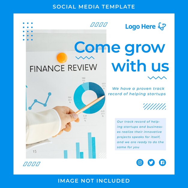 Come grow with us startup company instagram post template