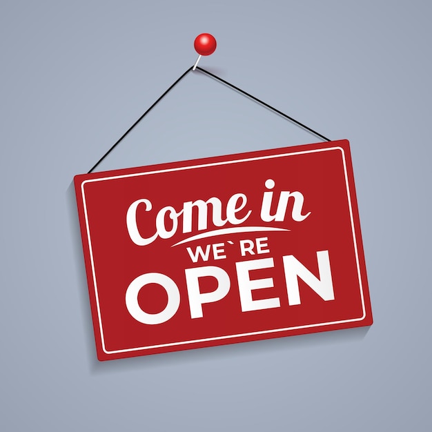 Entra we are open icon sign