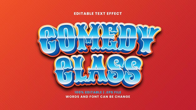 Comedy class editable text effect in modern 3d style