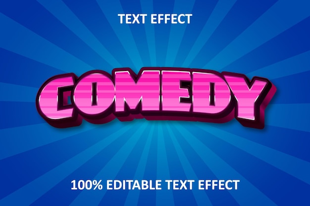 Comedy Editable Text Effect Blue Cyan Pink