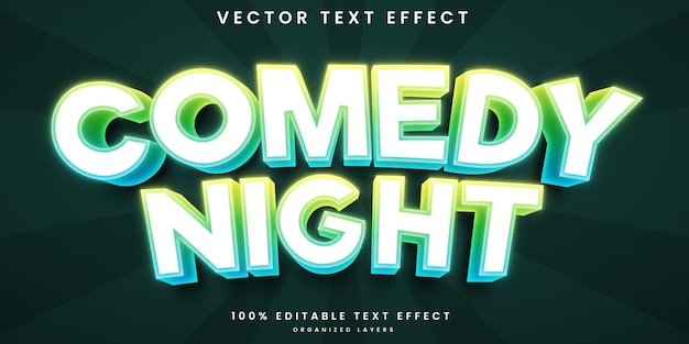 Comedy night 3d text effect