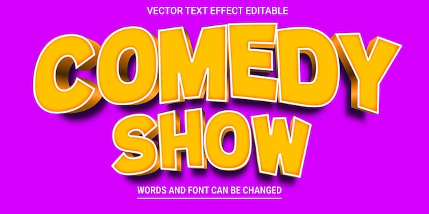 Comedy Show Editable Text Effect Vector