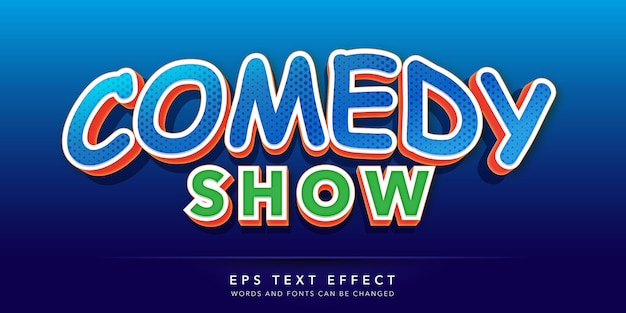 comedy show editable text effect