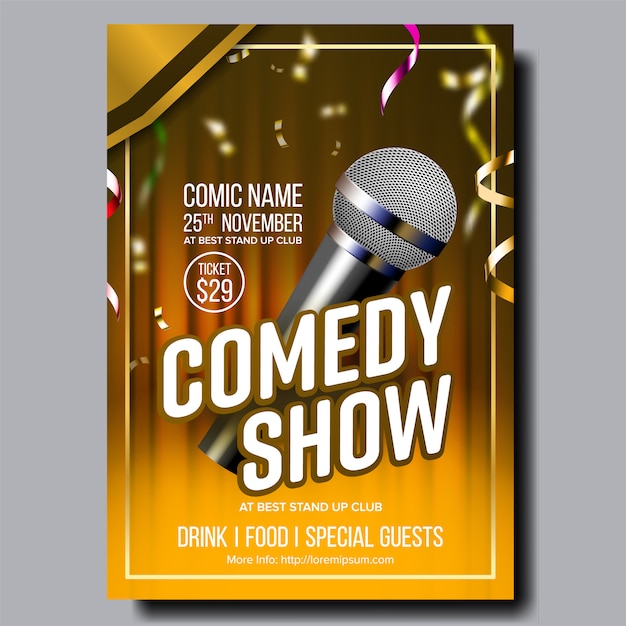 Vector comedy show poster