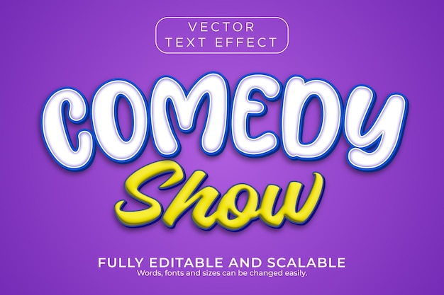 Comedy show text effect purple background