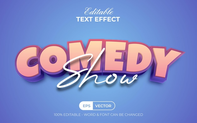 Comedy show text effect style editable text effect