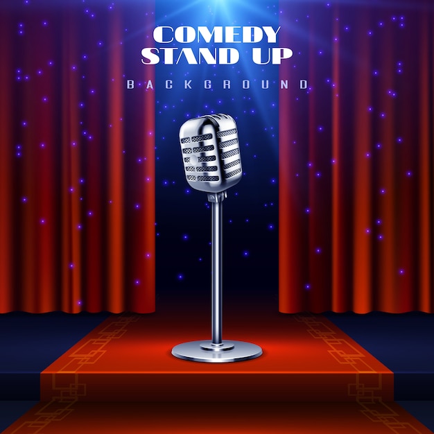 Vector comedy stand up vector background