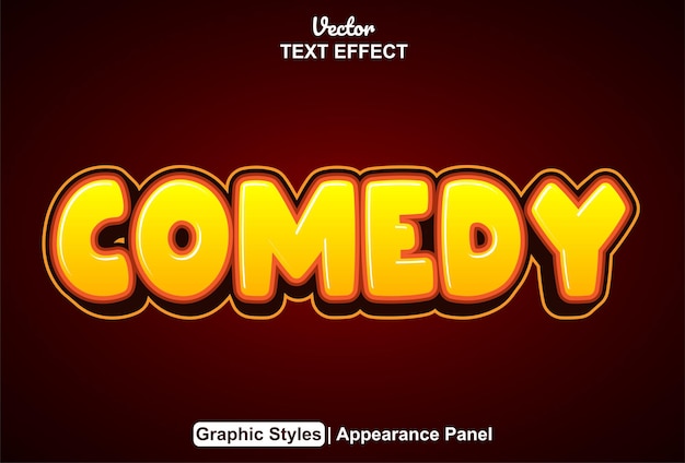 Comedy text effect with graphic style and editable