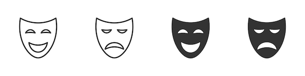 Comedy and tragedy mask icon Vector illustration