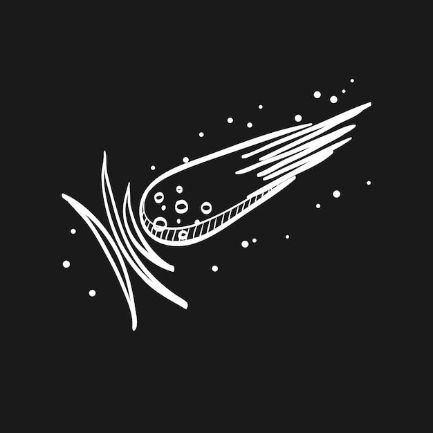 Illustrazione dello schizzo del doodle della cometa