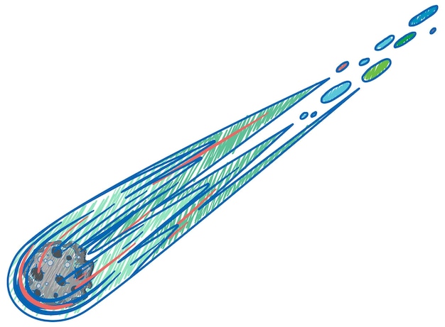Stile di scarabocchio del bambino di colore della matita della cometa