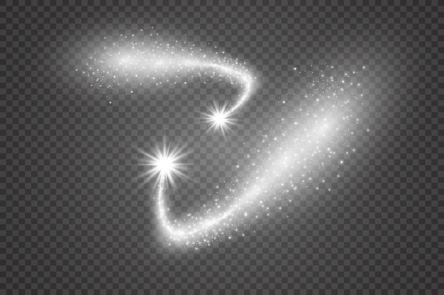 Comet on a transparent background Bright Star Starry beautiful path Shooting star Comet tail