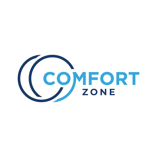 Zona di comfort logo design word mark stile di testo modern minimal concept