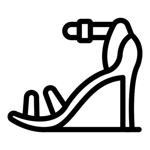 Comfortabele hoge hakken sandalen icon outline vector catwalk fashionista pompen