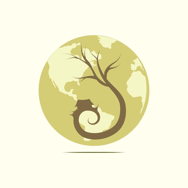 Comfortabele leefomgeving illustratie en boompictogram redden de aarde, milieuvriendelijk logo