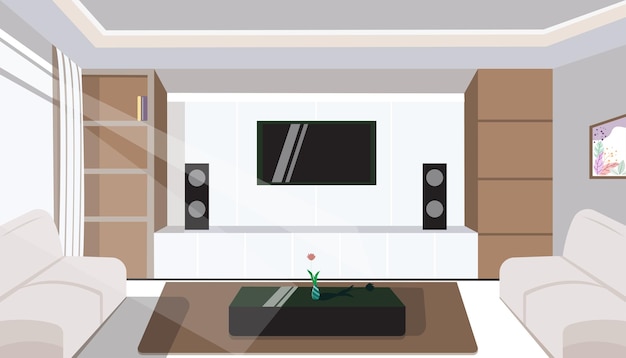 comfortabele minimalistische achtergrond van de woonkamer