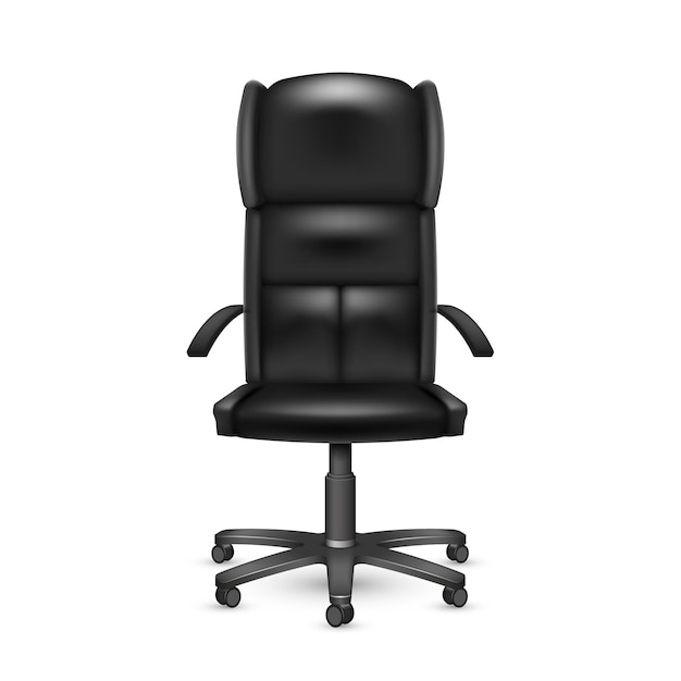 ベクトル マネージャーのオフィスのための快適な椅子 調節可能な後輪のアームレストが付いている黒い革張りのアームチェア