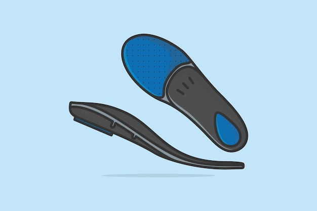 Vector comfortable cirrhotics shoe insole pair arch supports vector illustration