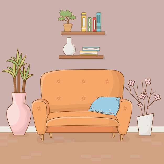 Comfortable home chair clip-art illustration