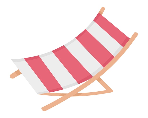 Comfortable lounge chair for sunbathing. Doodle flat clipart. All objects are repainted.