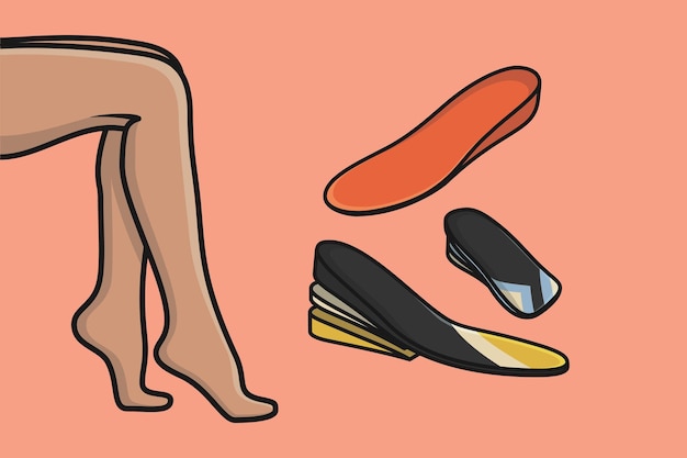 Удобные стельки для обуви с векторной иллюстрацией стопы человека