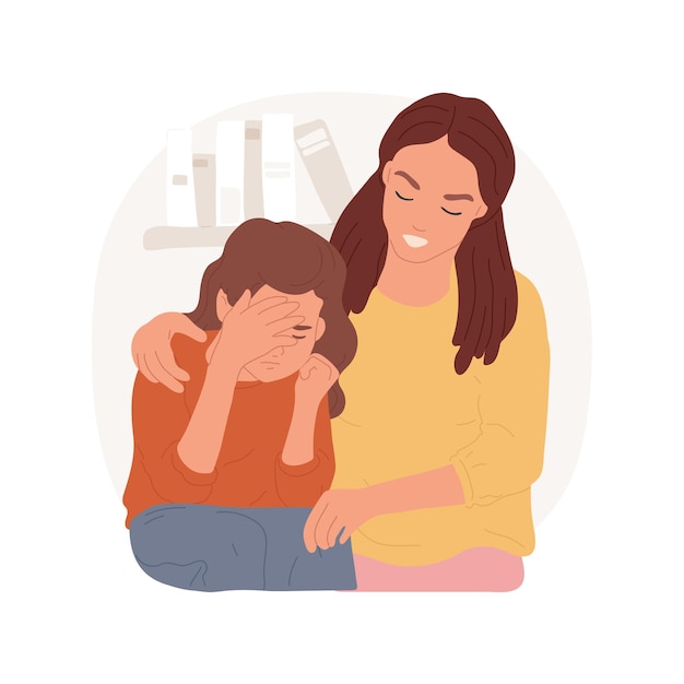 Comforting isolated cartoon vector illustration