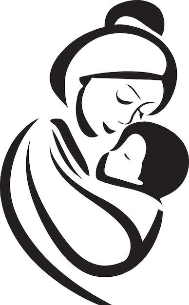 Утешительный логотип матери и малыша для детской комнаты