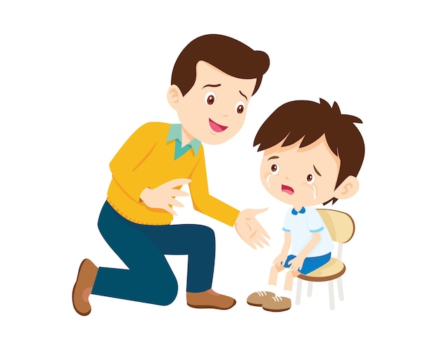Утешение грустных детей с родителем 2