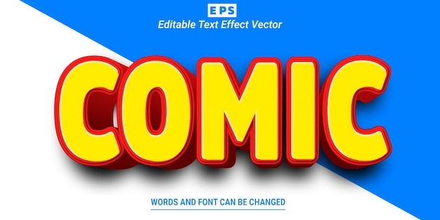 Comic 3d editable text effect vector with background