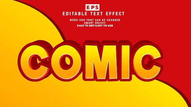Comic 3d Editable Text Effect Vector With Background