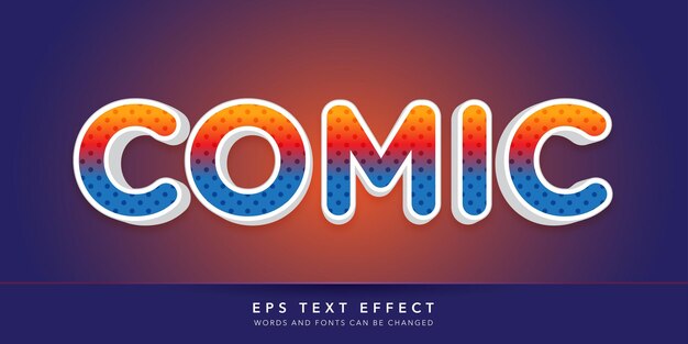 Vector comic 3d editable text effect