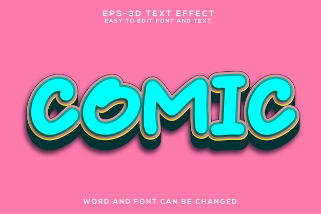 Comic 3d editable text