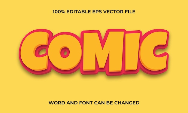 Comic 3d text effect style редактируемый premium comic 3d text effect style