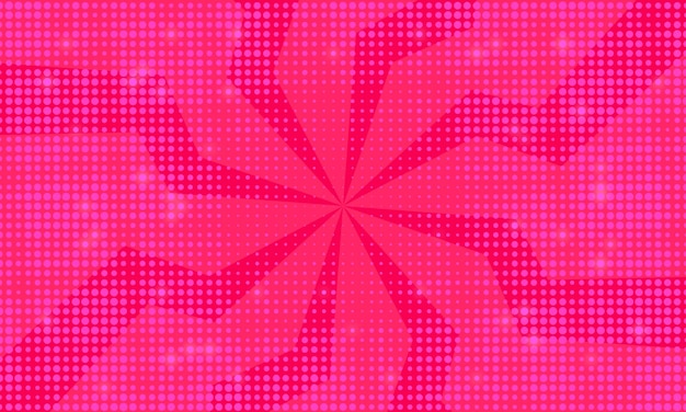 Comic abstract pink background design with dot halftone