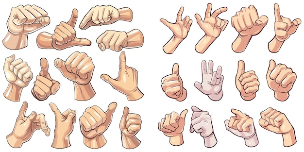 Comic arms with four and five fingers