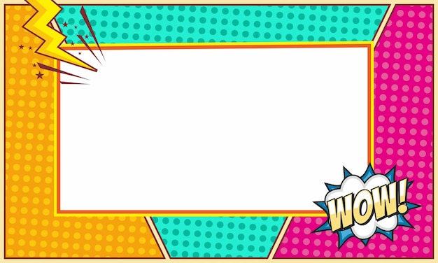 Vector comic art border background template