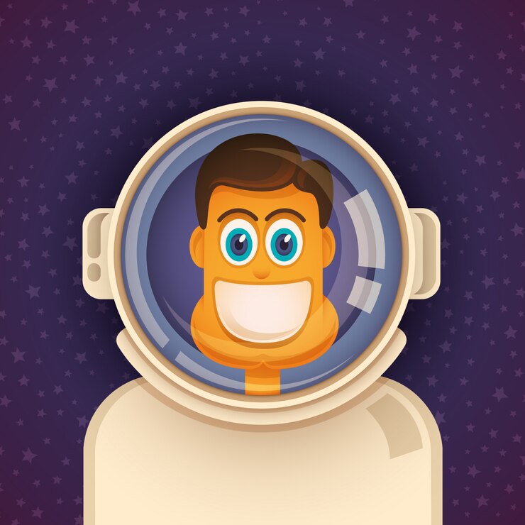 Vector comic astronaut