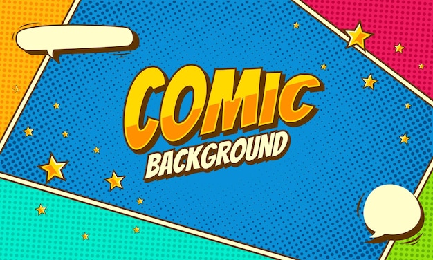 Comic background cartoon style vector illustration