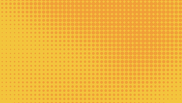 Vector comic background with dot halftone on yellow