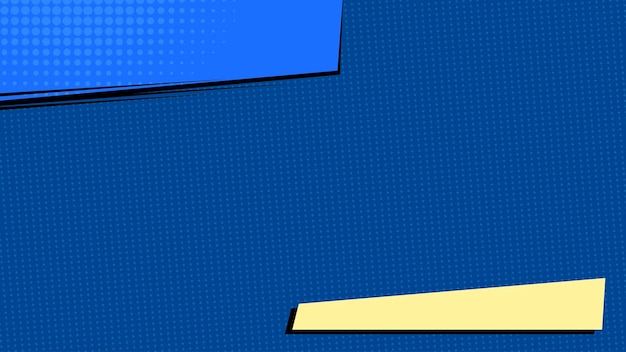 Vettore modello di sfondo del banner comico su blu