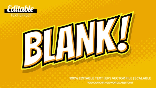 Comic blank editable text effect