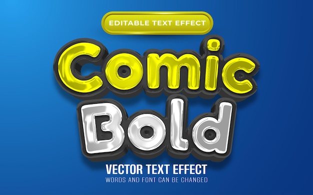 Comic bold text effect cartoon style