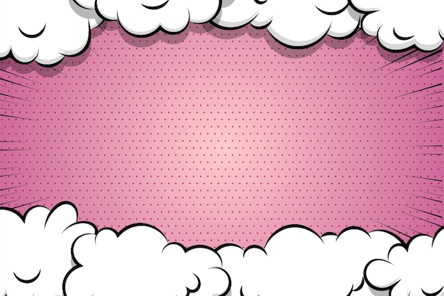 Comic book cartoon bladerdeeg wolk tekstballon voor roze tekstkleur
