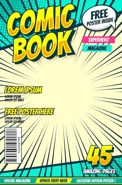 comic book cover background template