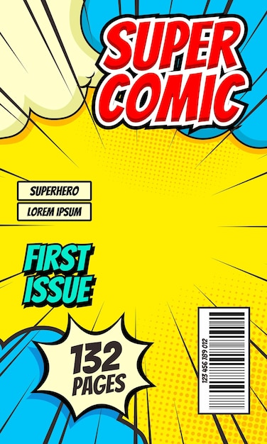 comic book cover vector illustration style cartoon