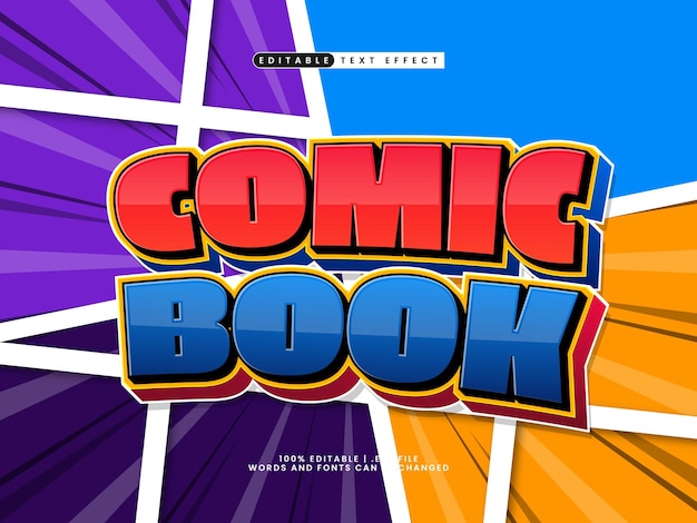 Comic book editable comic text effect template