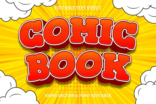 Comic book editable text effect 3 dimensions emboss comic style