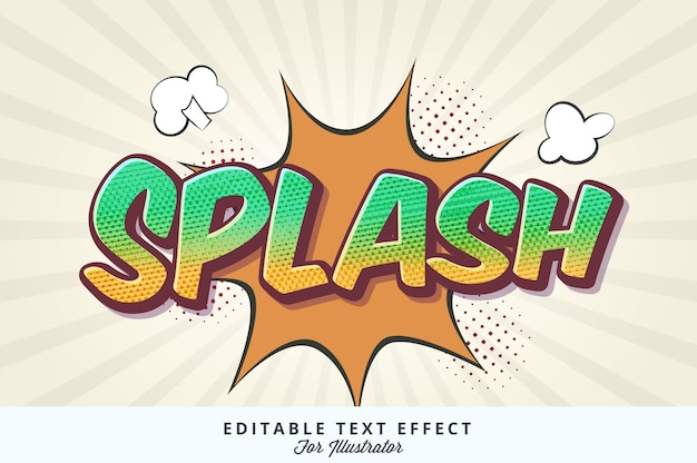 Vector comic book editable text effects for illustrator