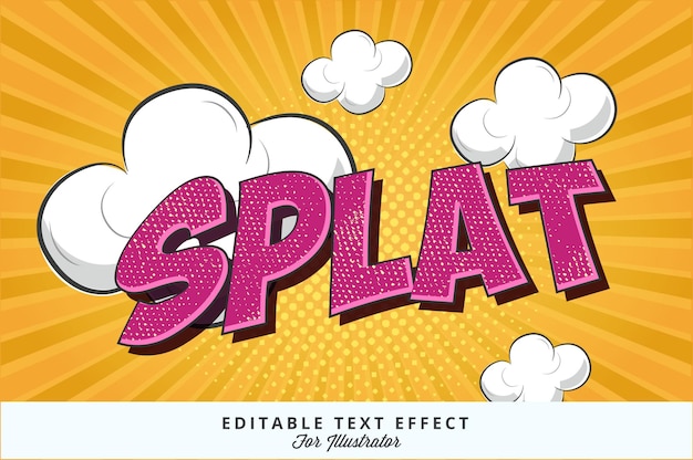 Vector comic book editable text effects for illustrator